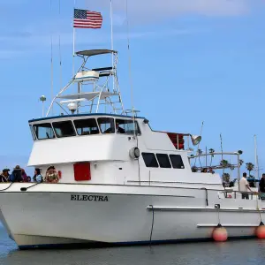 A white boat on the water